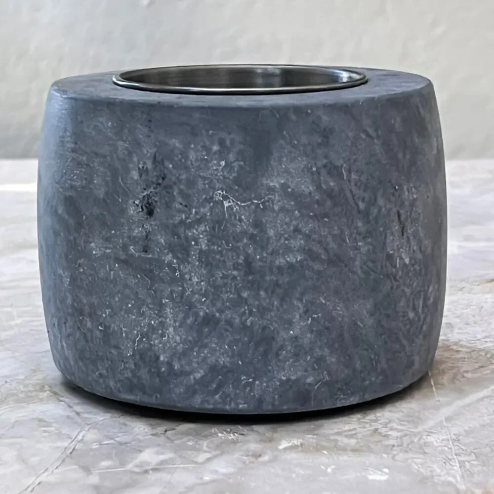 Tabletop Fireplace Cement Flame Pit Modern Decor
